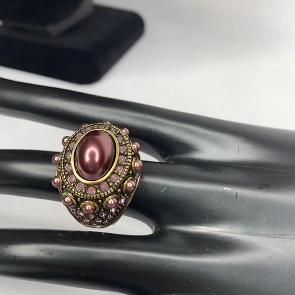 Heidi Daus " Rhapsody " Aubergine color Pearl Ring - Picture 2 of 5